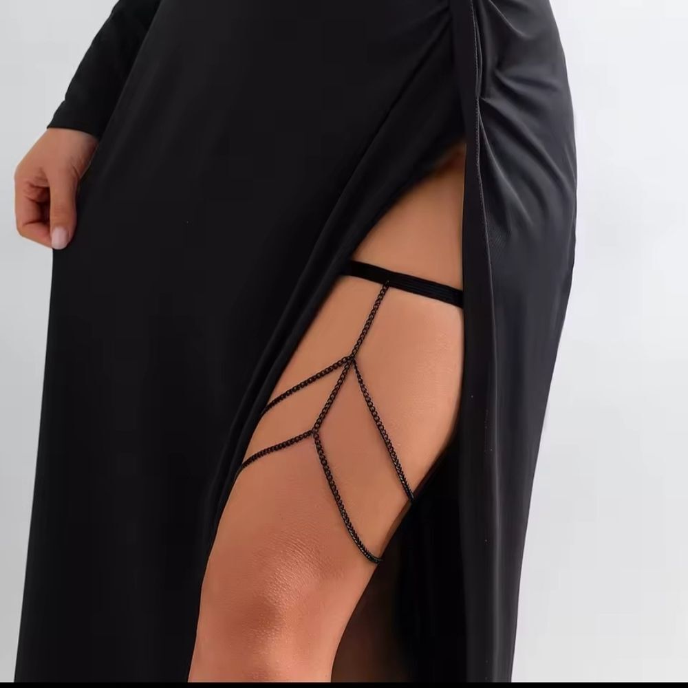 Black Chain Garter Thigh Accessory, Prom Wedding Accesories Handmade Brand New